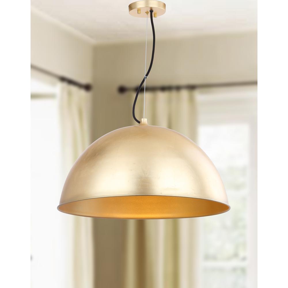 Archer Dome 21-Inch Dia Adjustable Pendant, Gold Leaf