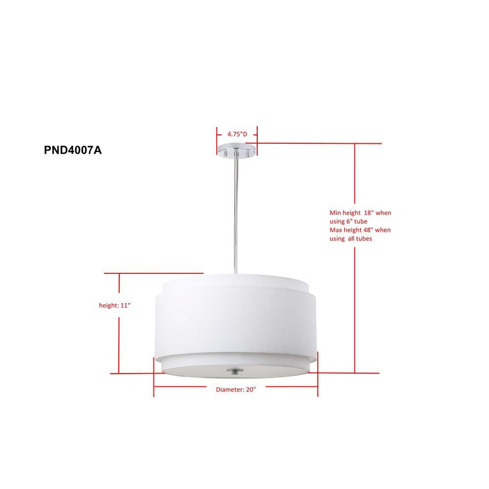 Piran 3 Light 20-Inch Dia Adjustable Pendant , White