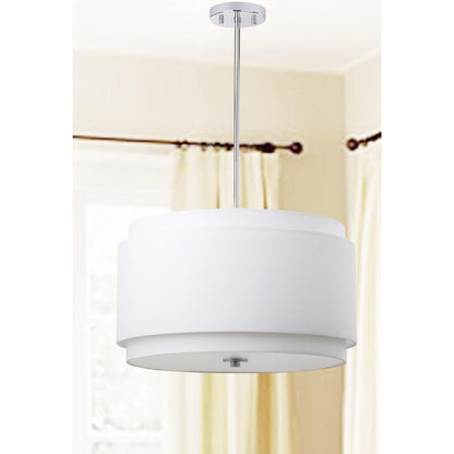 Piran 3 Light 20-Inch Dia Adjustable Pendant , White