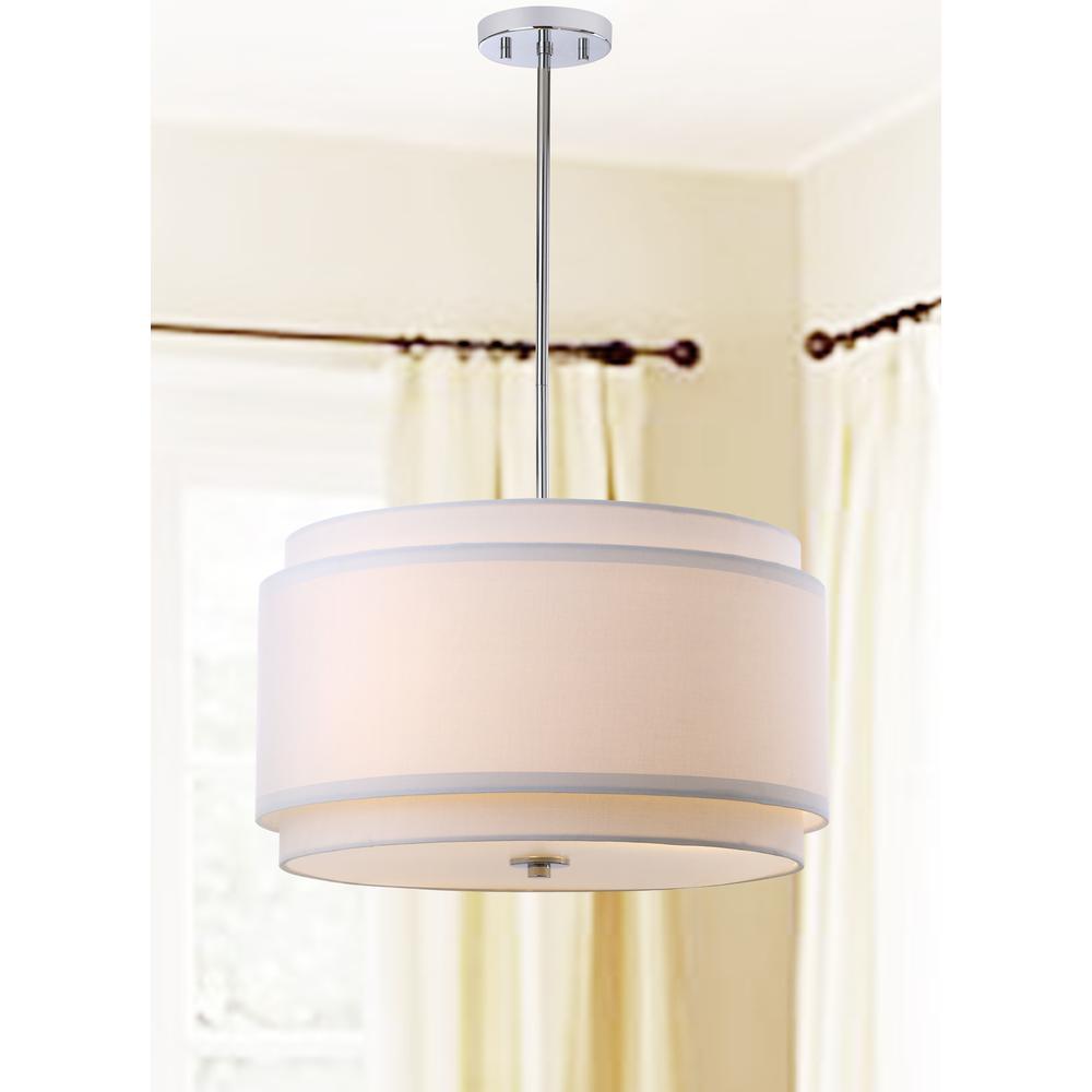 Piran 3 Light 20-Inch Dia Adjustable Pendant , White