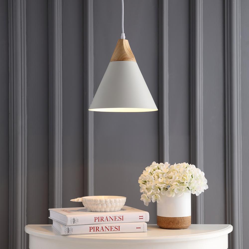 Cila Pendant, White/Light Brown