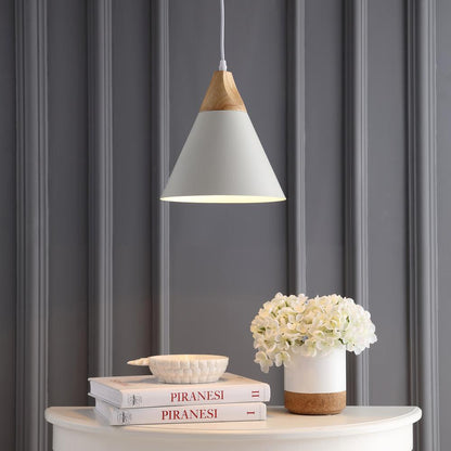 Cila Pendant, White/Light Brown