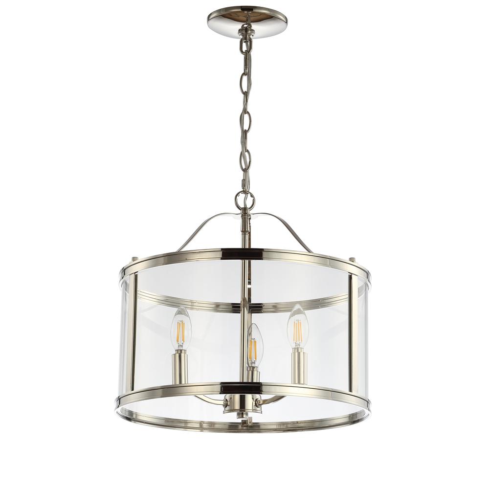 Jude Pendant, Shiny Nickel/Clear