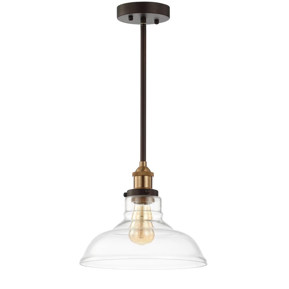Saul Pendant, Dark Grey/Brass Gold