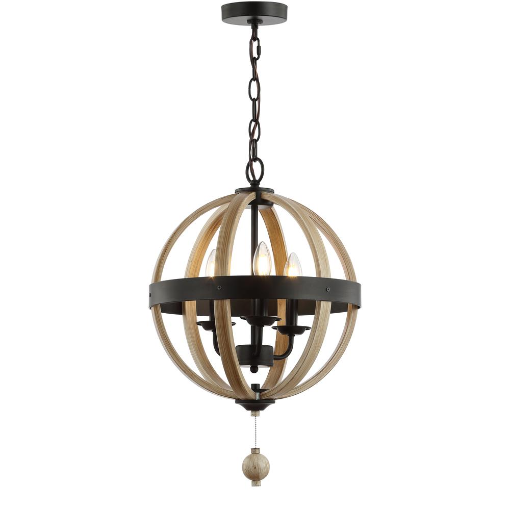 Moshe Pendant, Black/Brown Wooden Finish