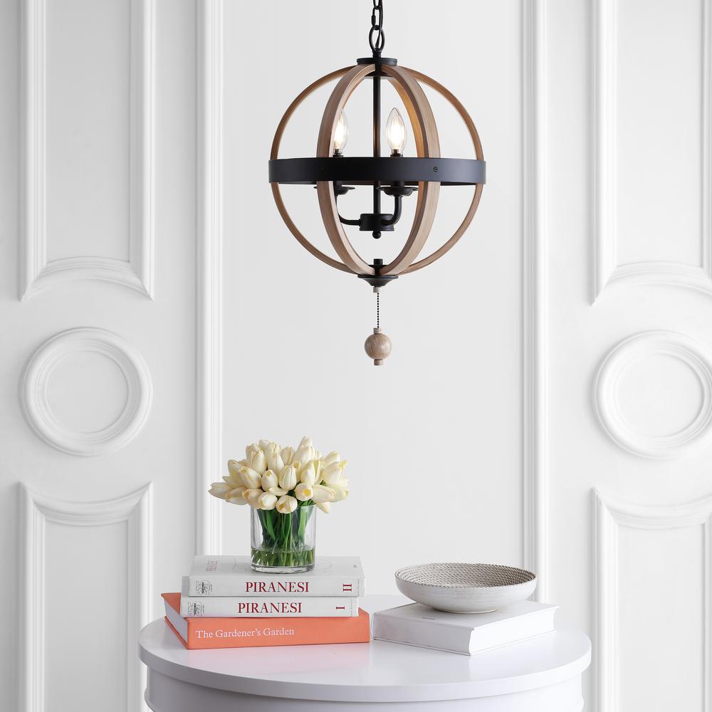 Moshe Pendant, Black/Brown Wooden Finish
