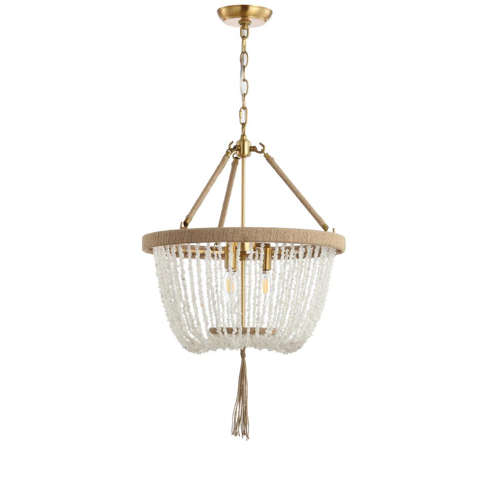 Cydney Pendant, Brass Gold/White