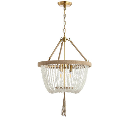 Cydney Pendant, Brass Gold/White