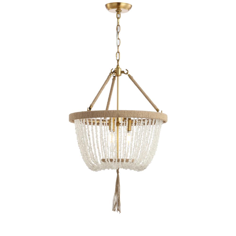 Cydney Pendant, Brass Gold/White