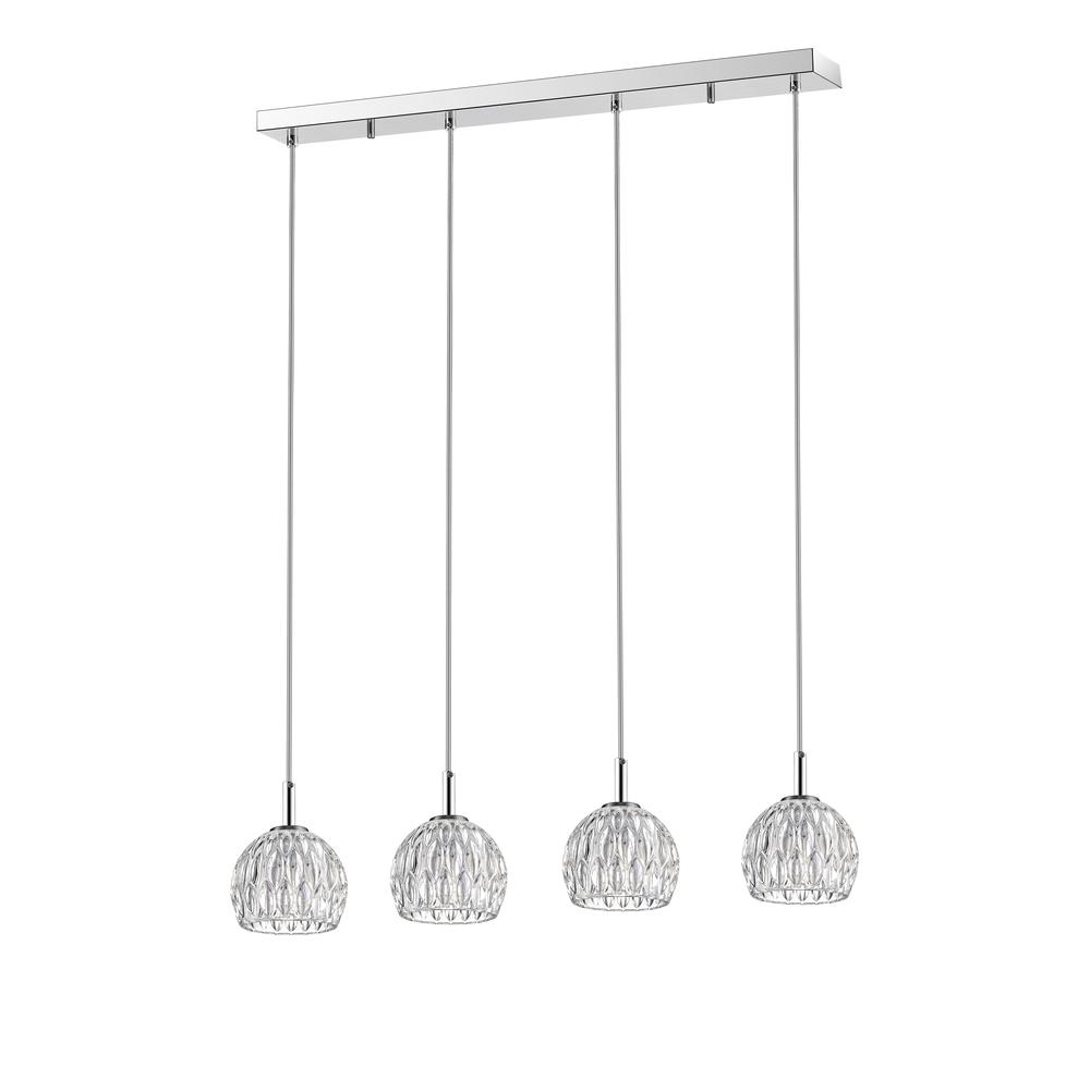 Lanson Pendant, Chrome/Clear