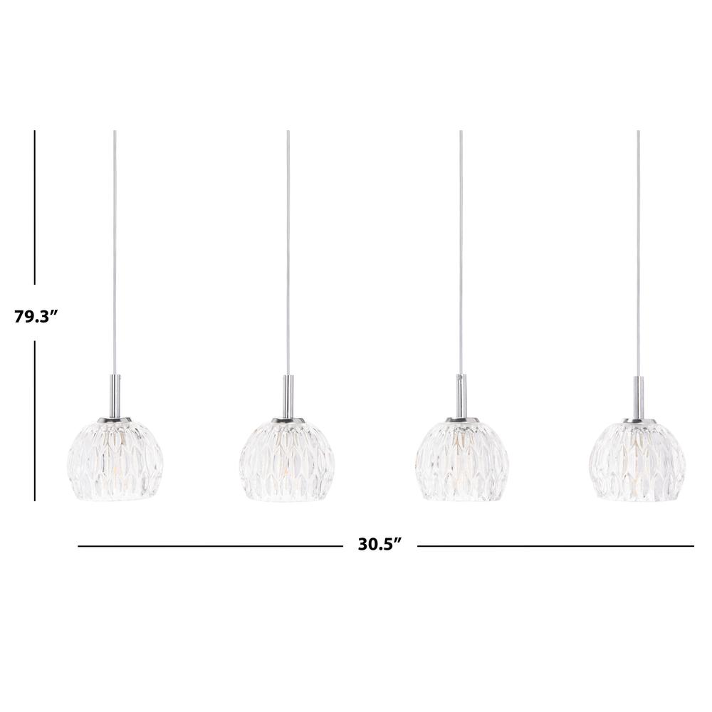 Lanson Pendant, Chrome/Clear