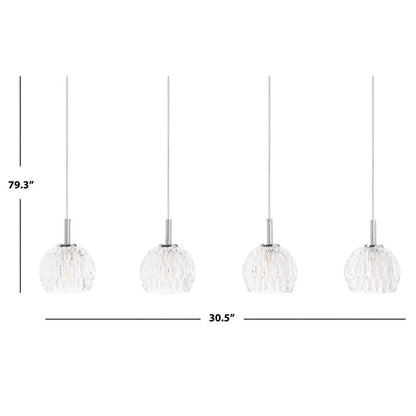 Lanson Pendant, Chrome/Clear