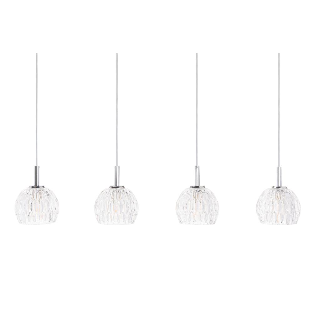 Lanson Pendant, Chrome/Clear