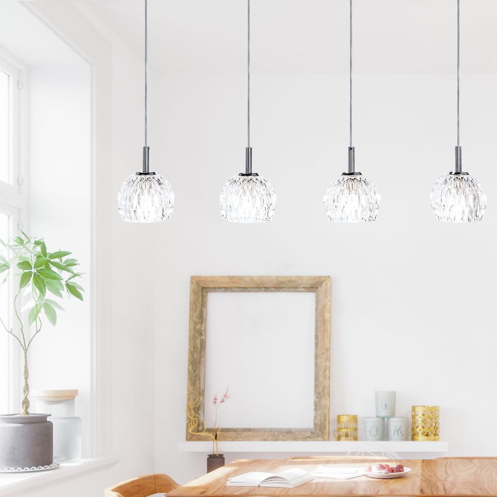 Lanson Pendant, Chrome/Clear