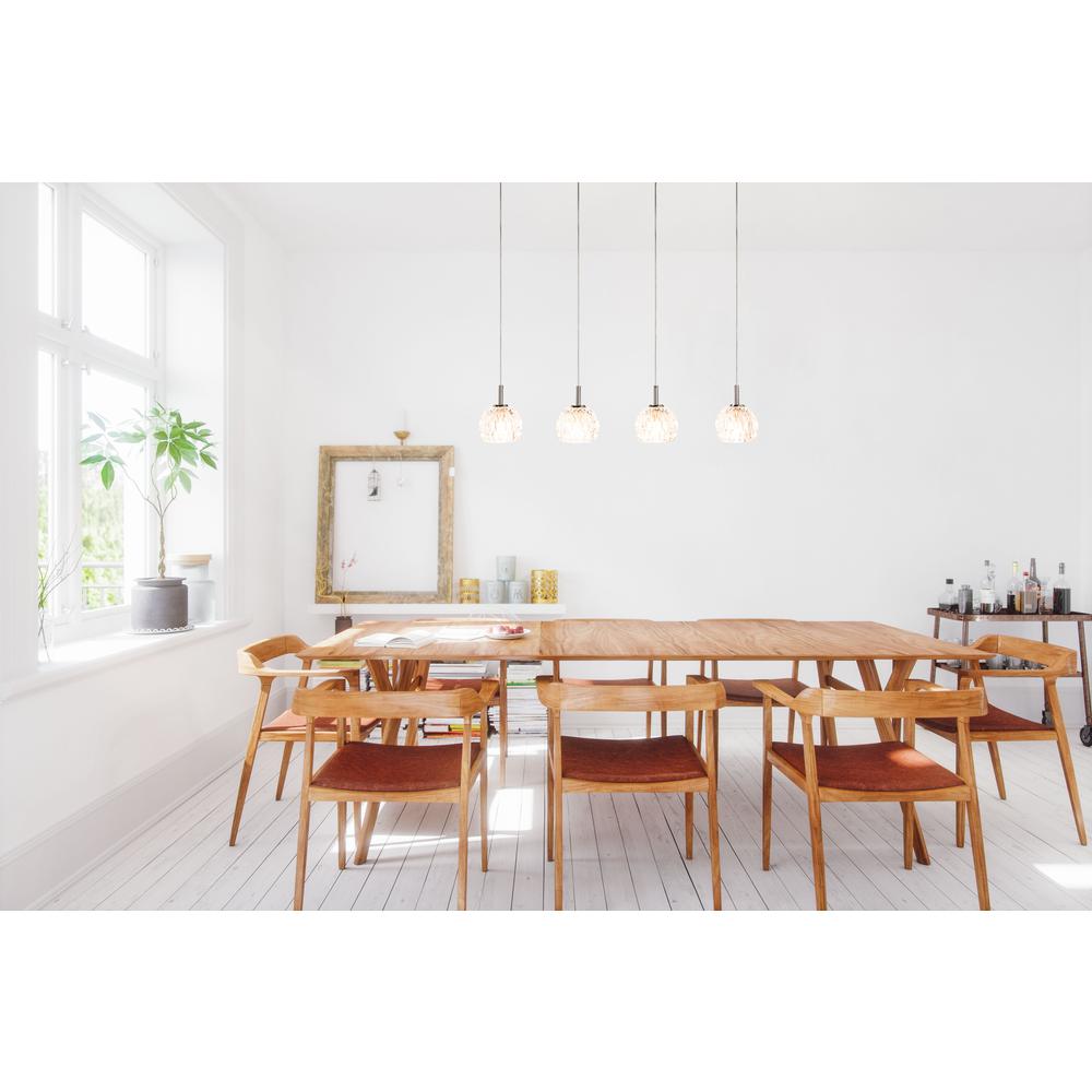 Lanson Pendant, Chrome/Clear