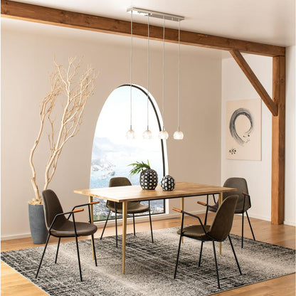 Lanson Pendant, Chrome/Clear