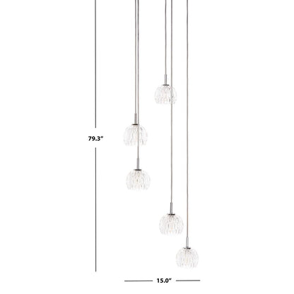 Daine Pendant, Chrome/Clear