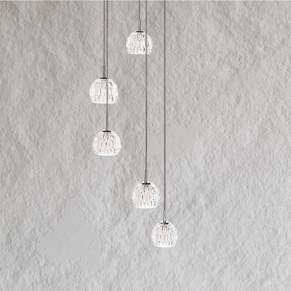 Daine Pendant, Chrome/Clear