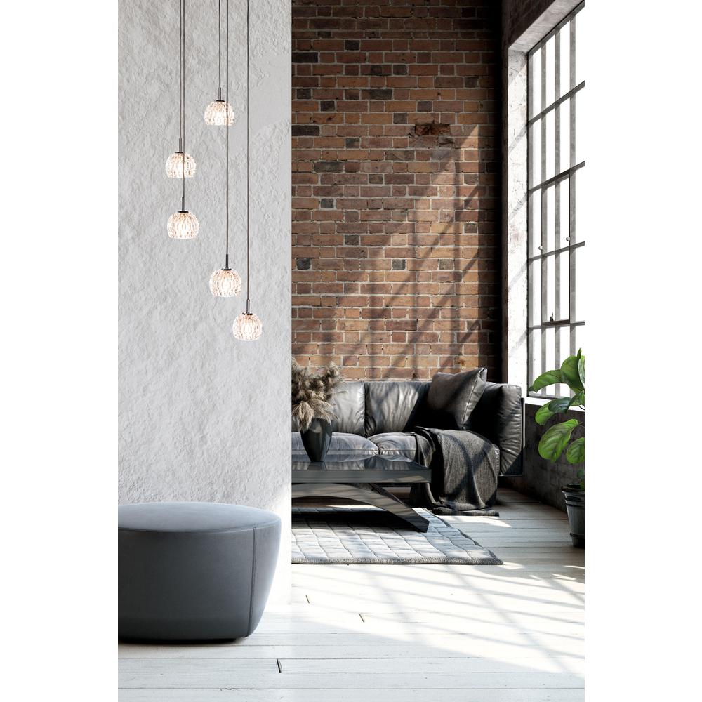 Daine Pendant, Chrome/Clear