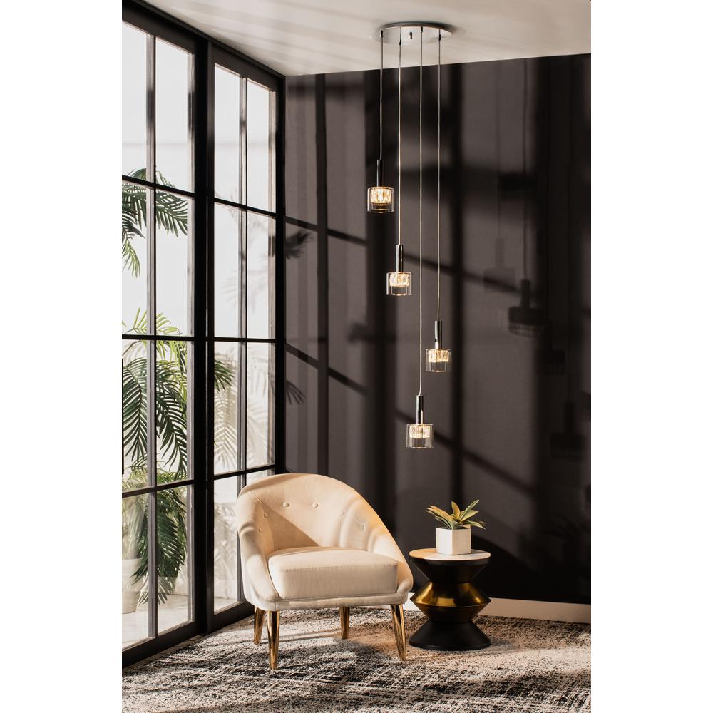 Eban Pendant, Chrome/Clear