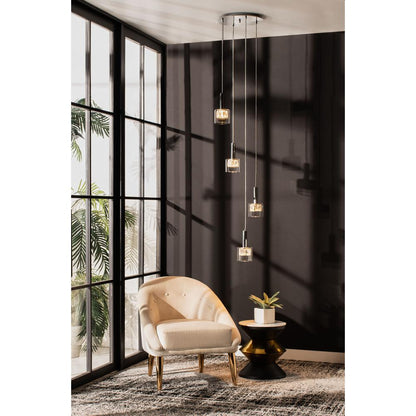 Eban Pendant, Chrome/Clear