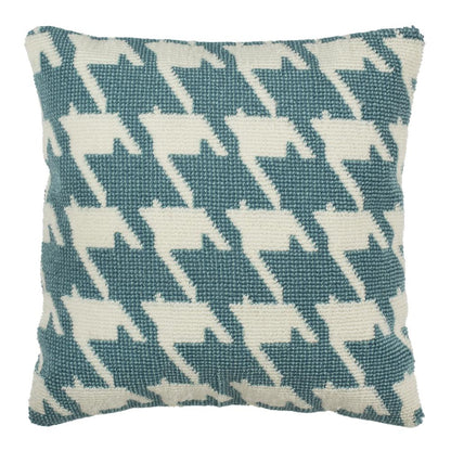 Hanne Houndstooth Pillow, Celadon/Ivory
