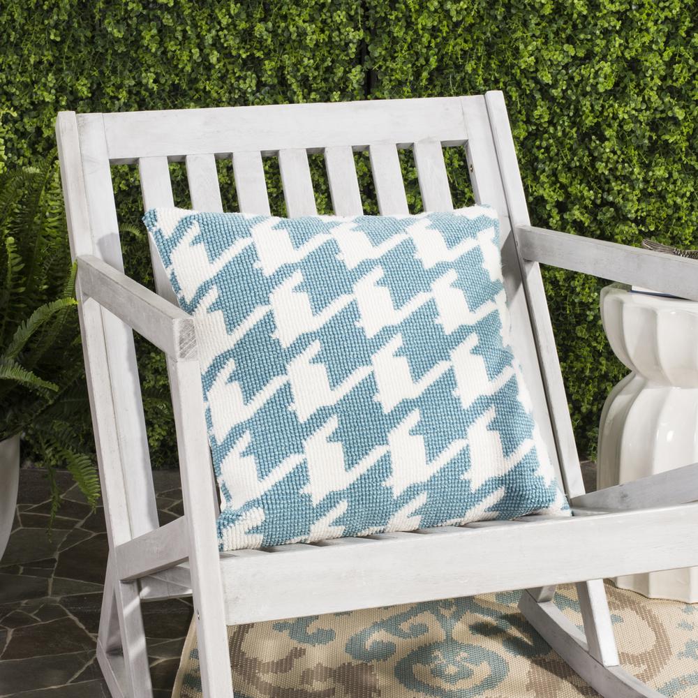 Hanne Houndstooth Pillow, Celadon/Ivory