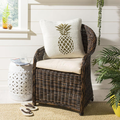 Pure Pineapple Pillow, Gold/White