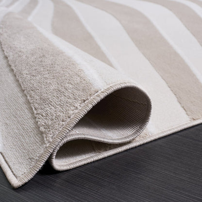 Saylor Wave Rug - Beige White / Ivory - 4'-0" x 6'-0"