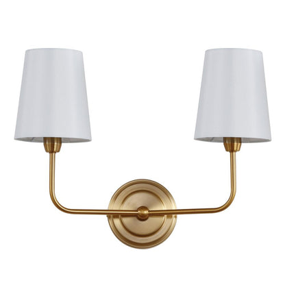 Ezra Two Light Wall Sconce, Brass Gold