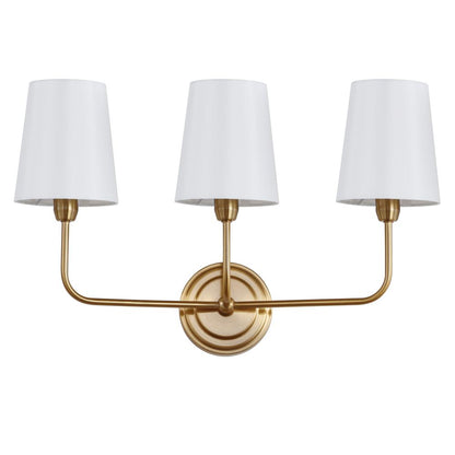 Sawyer Three Light Wall Sconce, Brass Gold