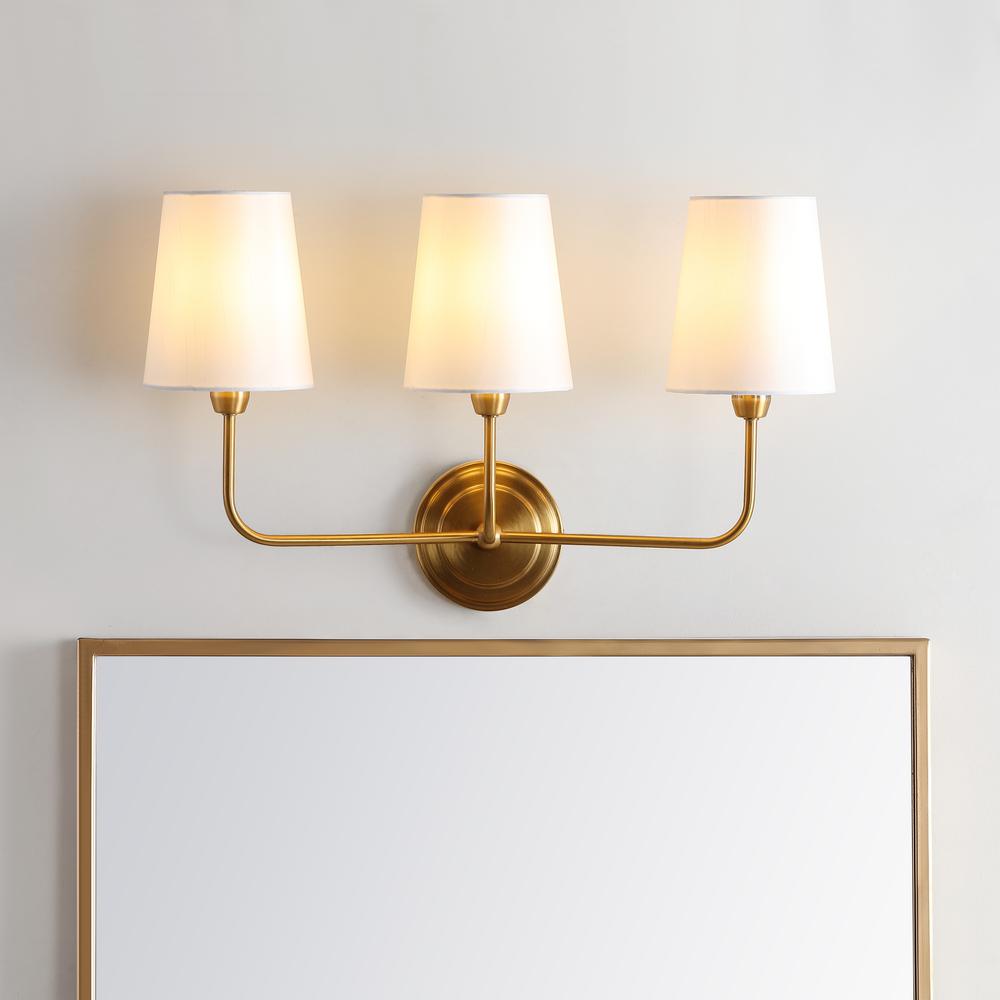 Sawyer Three Light Wall Sconce, Brass Gold