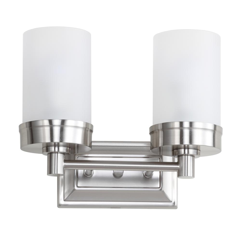 Kylan Two Light Bathroom Sconce, Nickel