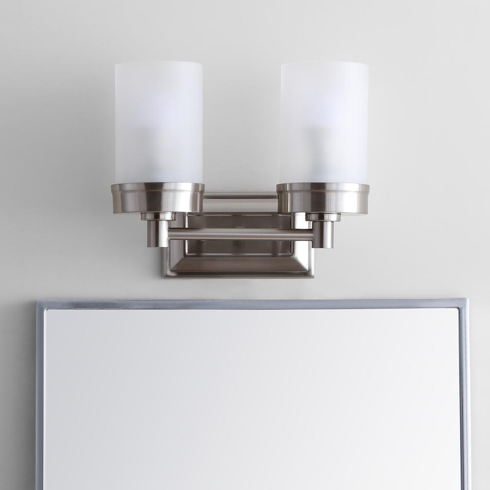 Kylan Two Light Bathroom Sconce, Nickel