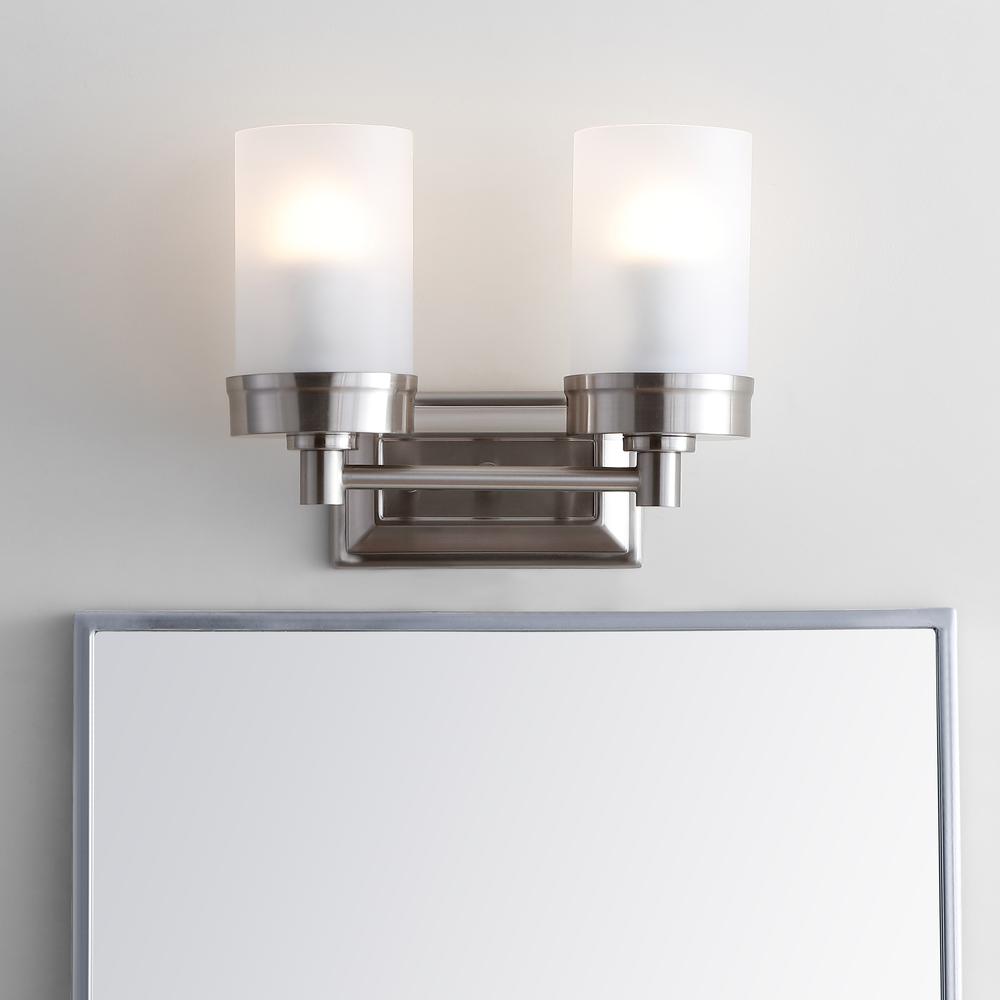 Kylan Two Light Bathroom Sconce, Nickel