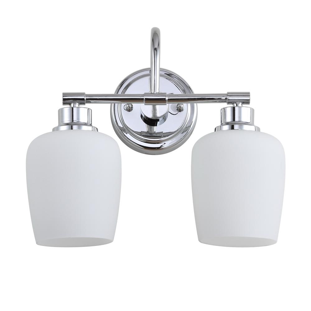Rayden Two Light Bathroom Sconce, Chrome