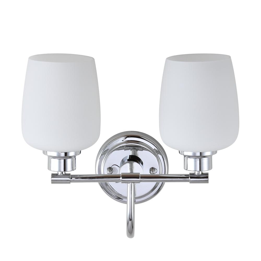 Rayden Two Light Bathroom Sconce, Chrome