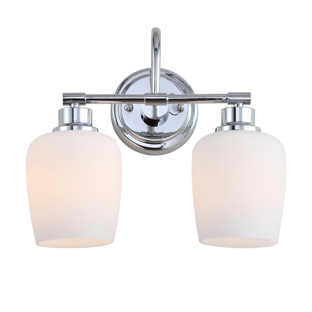 Rayden Two Light Bathroom Sconce, Chrome