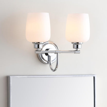 Rayden Two Light Bathroom Sconce, Chrome