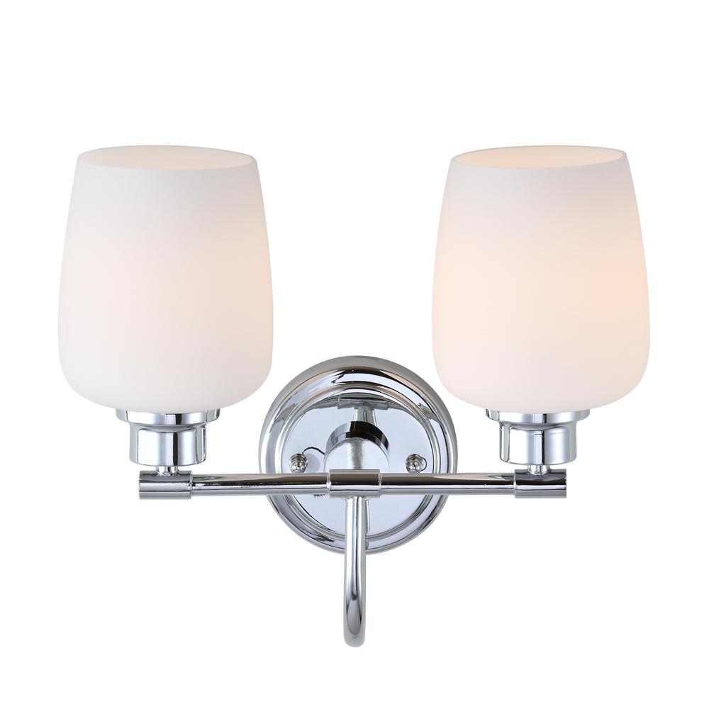 Rayden Two Light Bathroom Sconce, Chrome