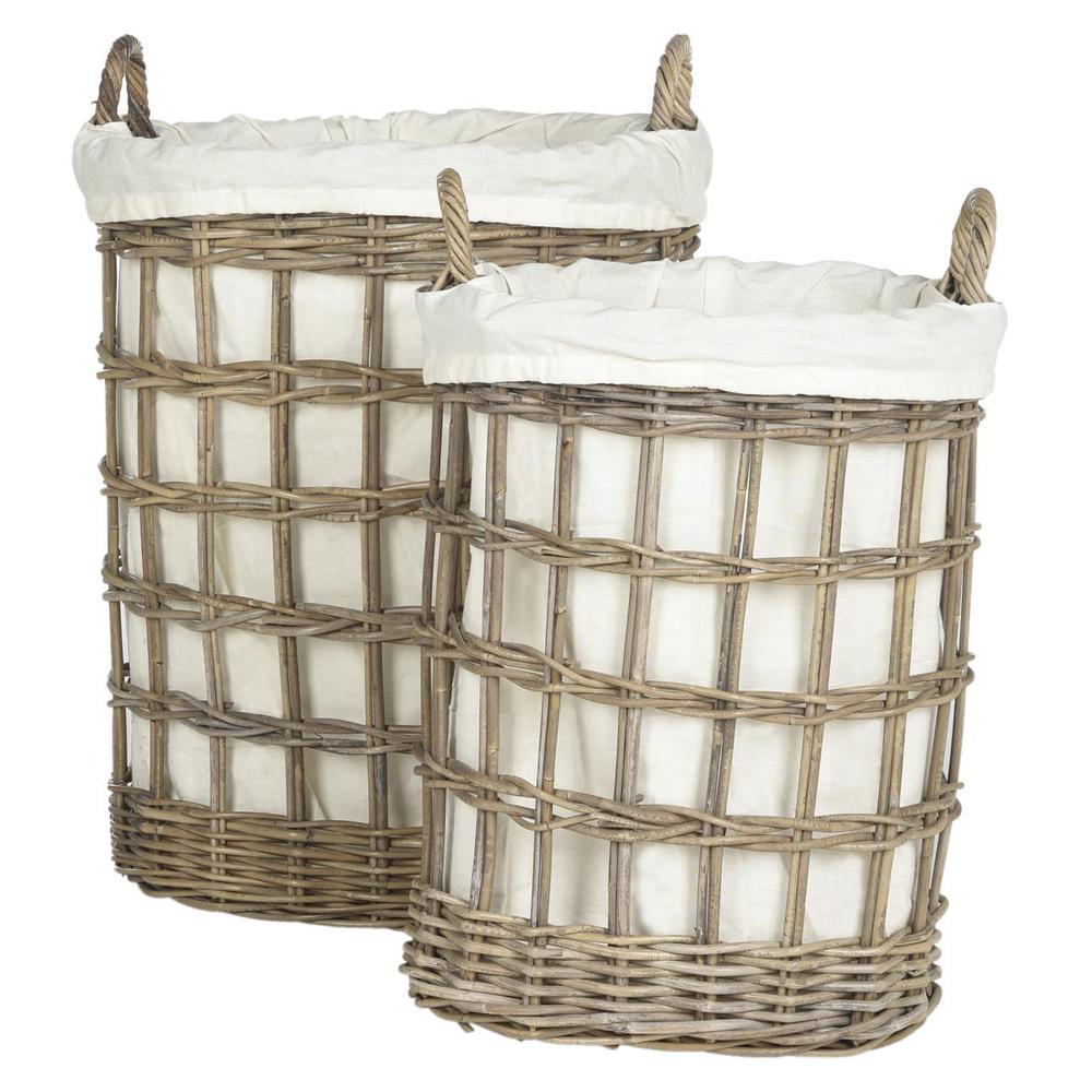 ADISA WICKER STORAGE HAMPER - TWO IN ONE