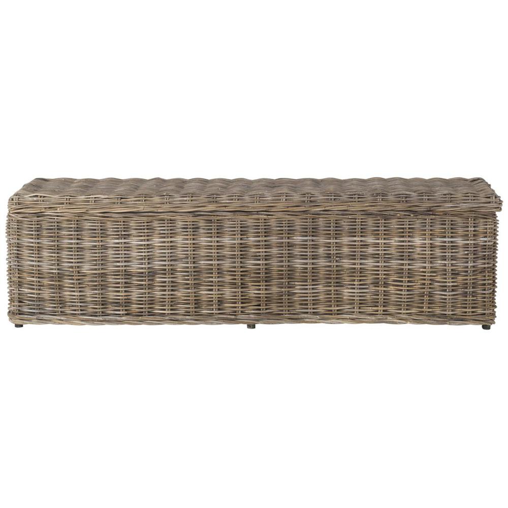 CAIUS WICKER BENCH WITH STORAGE