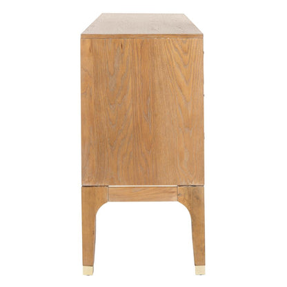 Lorna 6 Drawer Contemporary Dresser, Rustic Oak