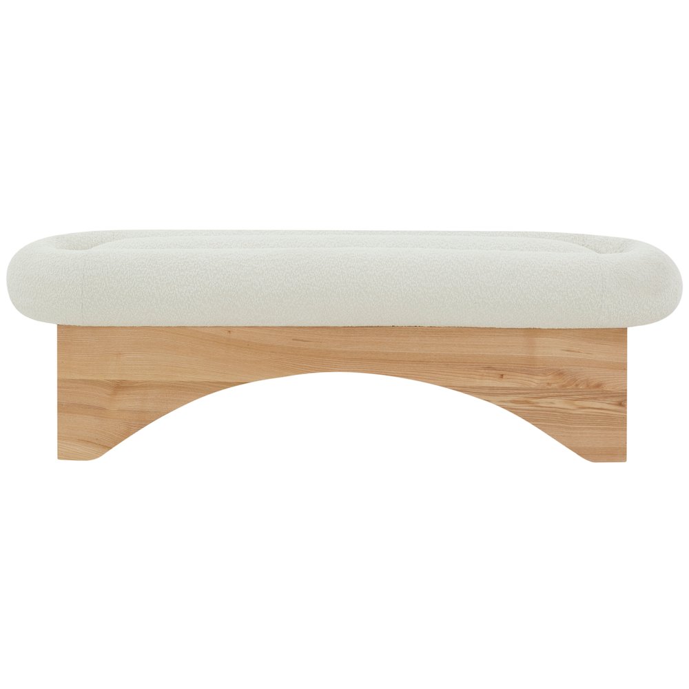 Carsen Boucle & Wood Bench