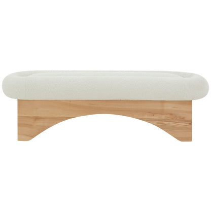 Carsen Boucle & Wood Bench