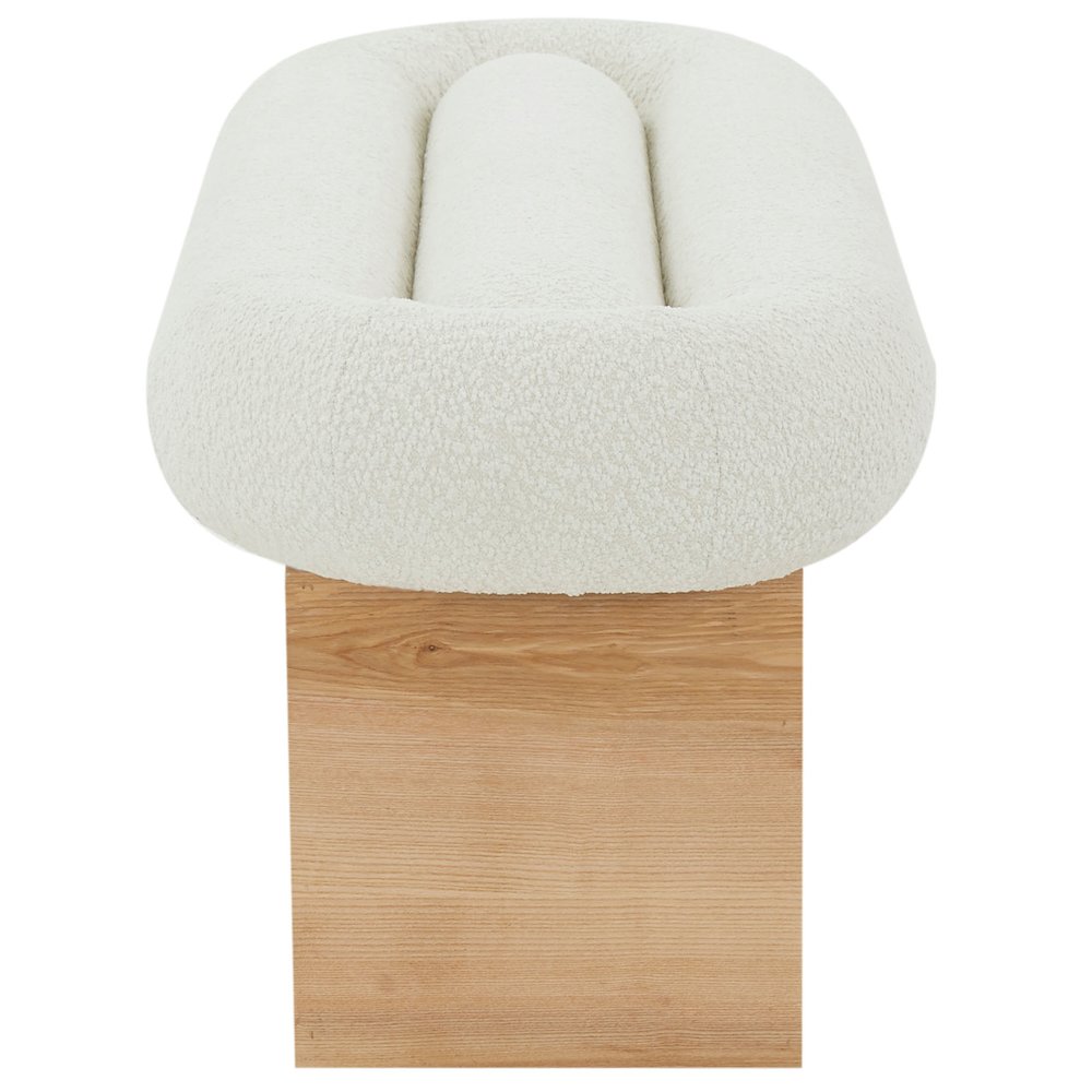 Carsen Boucle & Wood Bench