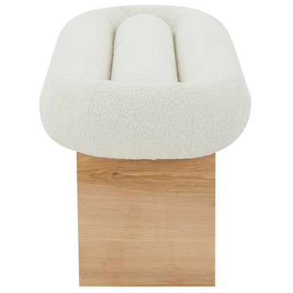Carsen Boucle & Wood Bench