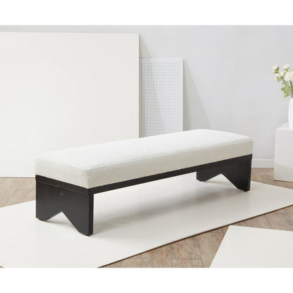 Sharyn Boucle & Wood Bench