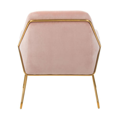 Misty Metal Frame Accent Chair, Blush