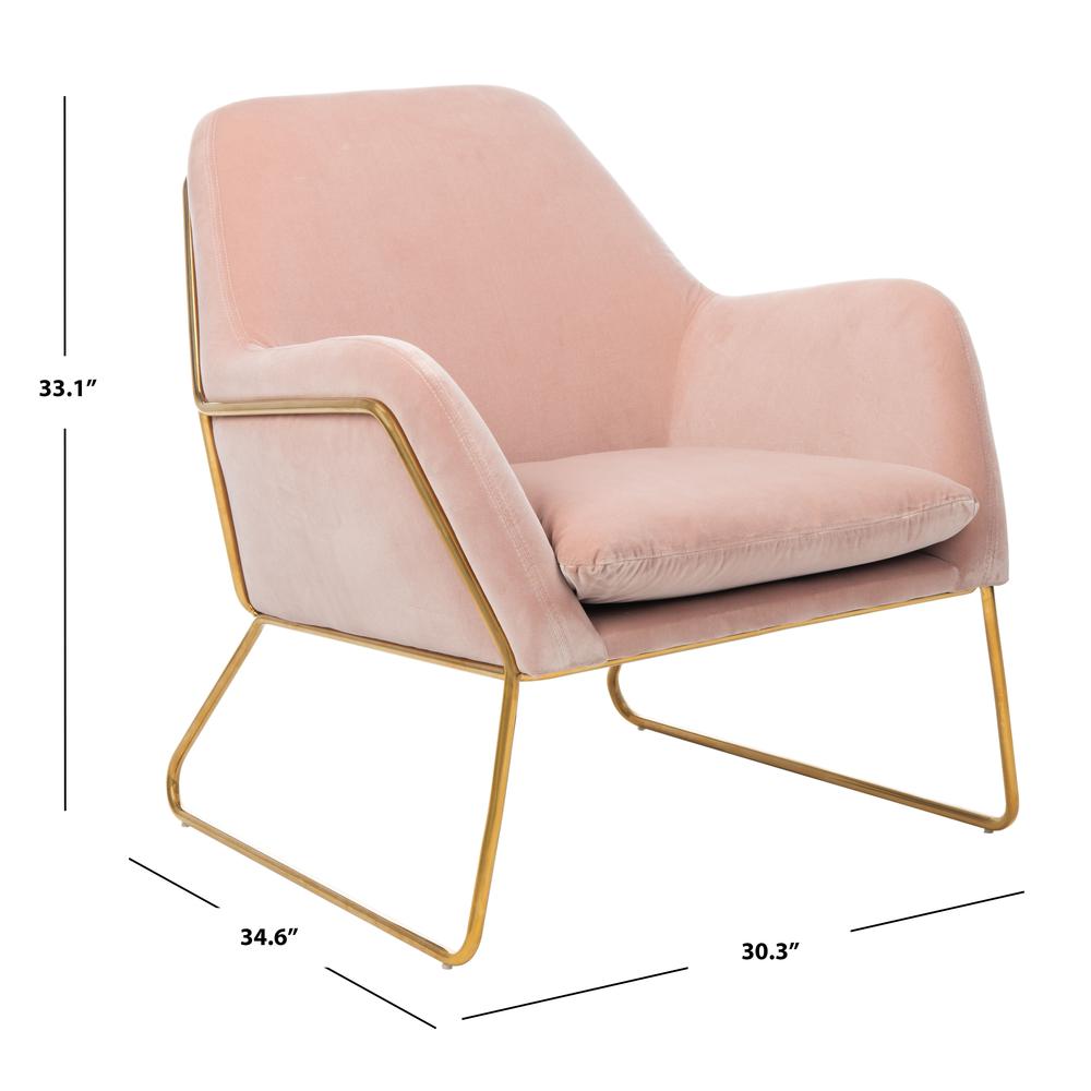Misty Metal Frame Accent Chair, Blush